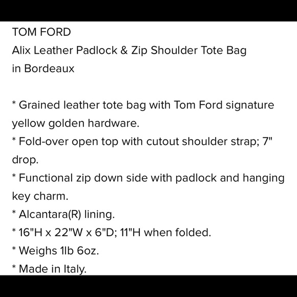 TOM FORD burgundy Alix bag - Picture 8 of 8